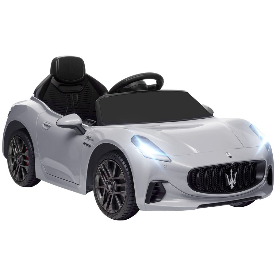 AIYAPLAY Kinder Elektroauto 12V Kinderauto mit 2,4 GHz Fernbedienung, 2 Motor, Kinderfahrzeug mit Hupe, LED, Musik, Sanftstart, Elektrofahrzeug mit Hilfsrad, für 3-5 Jahre Kinder, Grau   Aosom von AIYAPLAY