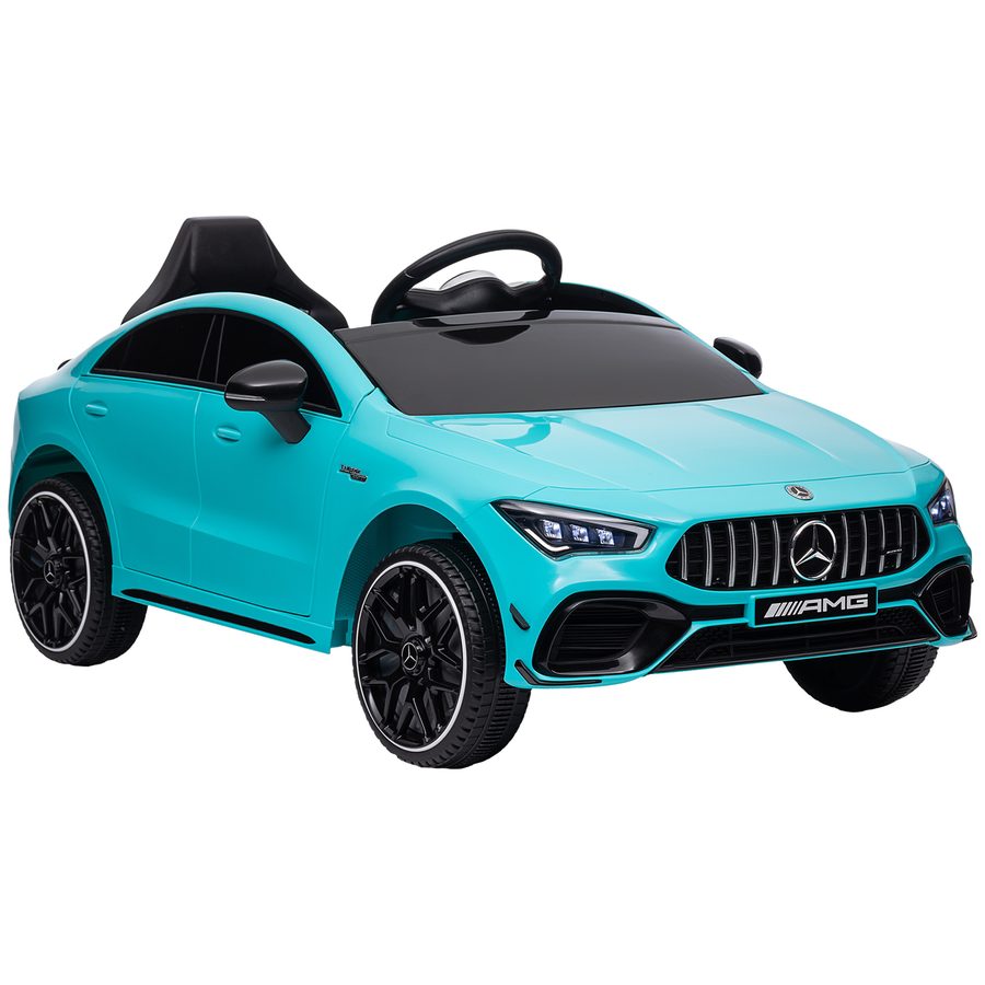 AIYAPLAY Kinder Elektroauto 12 V Kinderauto mit 2,4G Fernbedienung, USB-, MP3-Anschluss, Elektrofahrzeug mit Lichten, Stützrädern, Federungssystem, 3-5 km/h, für 3-6 Jahre Kinder, Hellblau   Aosom von AIYAPLAY