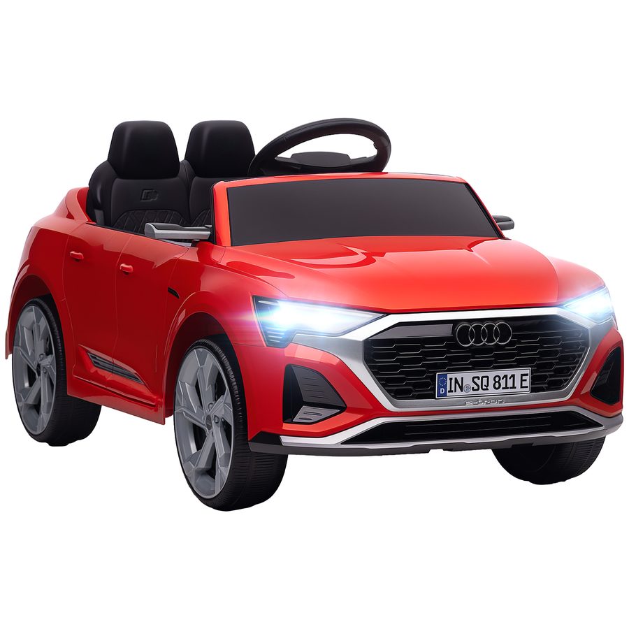 AIYAPLAY Kinder Elektroauto 12V Kinderauto mit 2,4G Fernbedienung, 2 Motoren MP3 Musik & Hupe, Elektrofahrzeug mit Scheinwerfer, 4 gefederte Räder für 3-4 Jahre Kinder, Rot   Aosom von AIYAPLAY