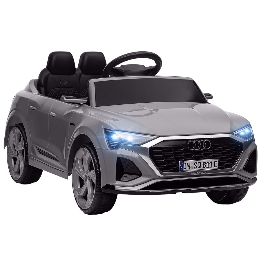AIYAPLAY Kinder Elektroauto 12V Kinderauto mit 2,4G Fernbedienung, MP3 Musik & Hupe, Elektrofahrzeug mit Scheinwerfer, 4 gefederte Räder, 3-5 km/h, für 3-6 Jahre Kinder, Grau   Aosom von AIYAPLAY