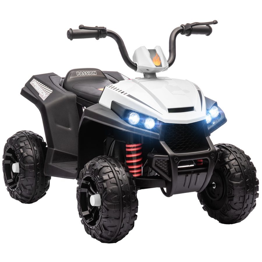 AIYAPLAY Elektro Quad für Kinder 12V Kinderquad mit 4-Rad-Federung, MP3-Musikplayer, Kinderfahrzeug mit Scheinwerfer, Vorwärts- und Rückwärtsgang, für 3-5 Jahre Kinder, 5 km/h, Metall, Weiß   Aosom von AIYAPLAY