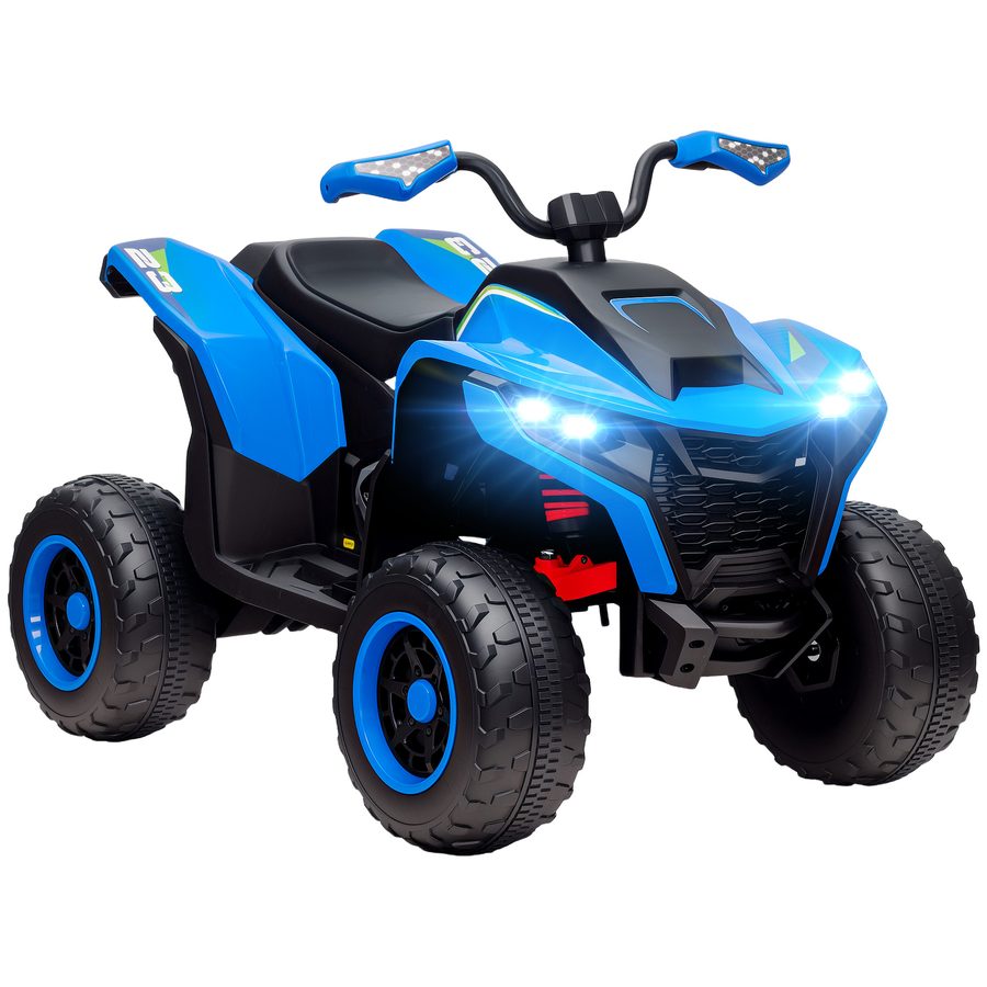 AIYAPLAY Elektro Quad für Kinder 12V Elektro Kinderquad mit 2 Motor, 3-6km/h Kinder Quad mit Federung, LED-Leuchte, Kinderauto mit USB, Musik für 3-8 Jahre Kinder, Blau   Aosom von AIYAPLAY