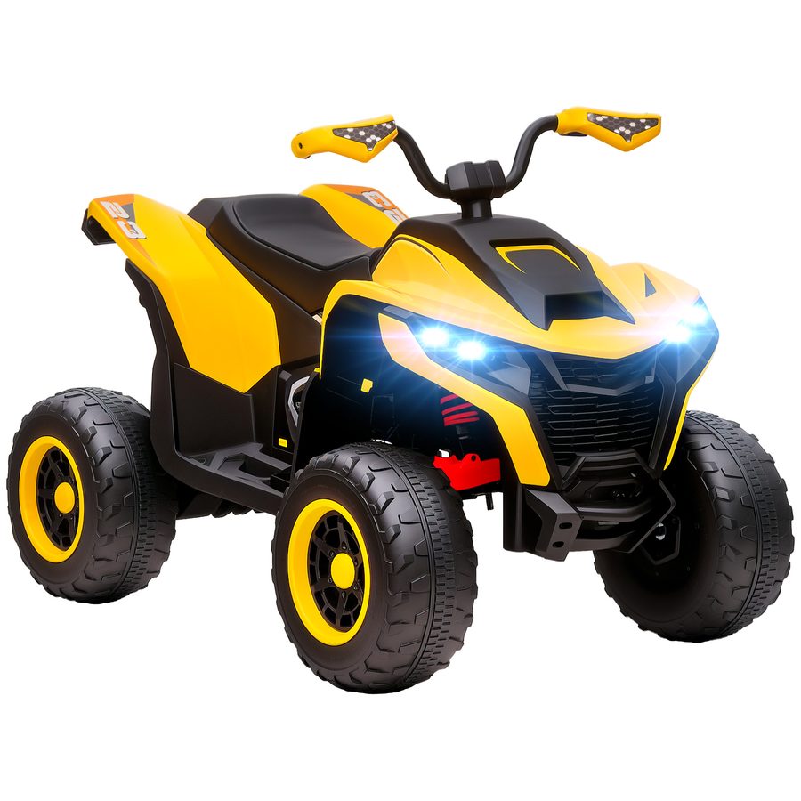 AIYAPLAY Elektro Quad für Kinder 12V Elektro Kinderquad mit 2 Motor, 3-6km/h Kinder Quad mit Federung, LED-Leuchte, Kinderauto mit USB, Musik für 3-8 Jahre Kinder, Gelb   Aosom von AIYAPLAY