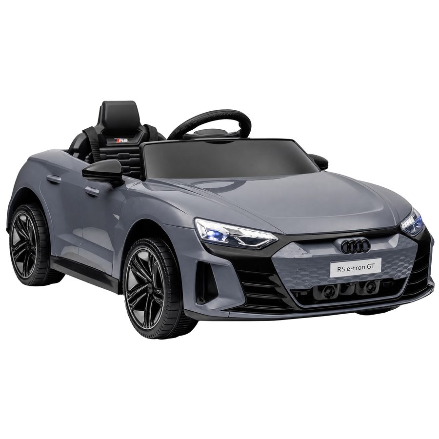 HOMCOM Kinder Elektroauto 12V Kinderauto mit 2,4 GHz Fernbedienung, 2 Motor, Kinderfahrzeug mit 4 gefederten Rädern, Hupe, Scheinwerfer, Musik, Sanftstart, Hilfsrad, für 3-5 Jahre, Grau   Aosom von HOMCOM