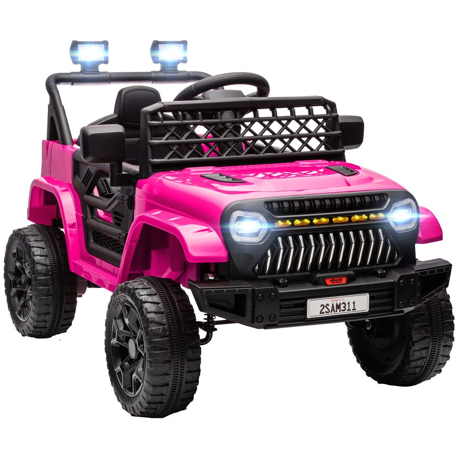 AIYAPLAY Kinder Elektroauto 12V Kinderauto Elektrisch mit 2,4 GHz Fernbedienung 2 Motor Kinderfahrzeug mit Hupe LED Musik USB-Anschluss Elektrofahrzeug mit 4 gefederten Rädern für 3-8 Jahre Rosa   Aosom von AIYAPLAY