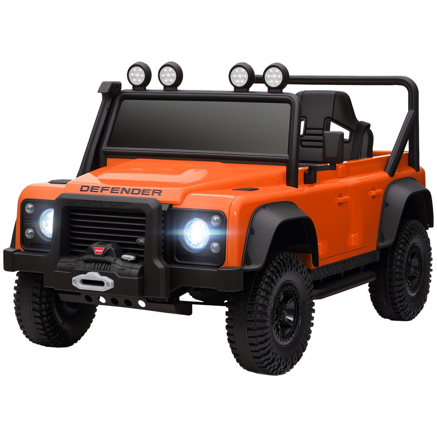 AIYAPLAY Kinder Elektroauto, 12V 7Ah Kinderauto mit 2,4 Ghz Fernbedienung, 2 Motor, Kinderfahrzeug mit Softstart, Soft Stopp, 4 Stoßdämpfer, Hupe, USB, MP3, LED-Licht, Doppeltür für 3-5 Jahre Orange   Aosom von AIYAPLAY