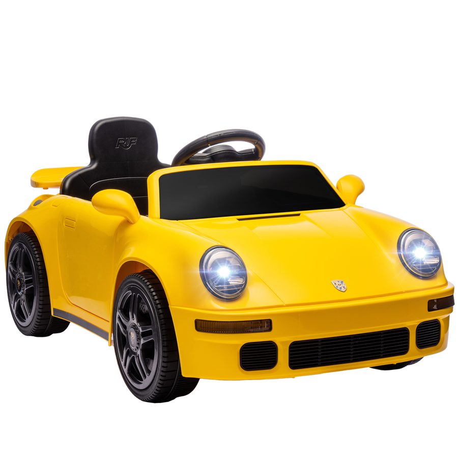 AIYAPLAY Kinder Elektroauto 12V Kinderauto mit 2,4 GHz Fernbedienung, 2 Motor, Kinderfahrzeug mit Softstart, Energieanzeige, MP3-Player, LED-Leuchten, Hupe, für 3-6 Jahre, Gelb   Aosom von AIYAPLAY
