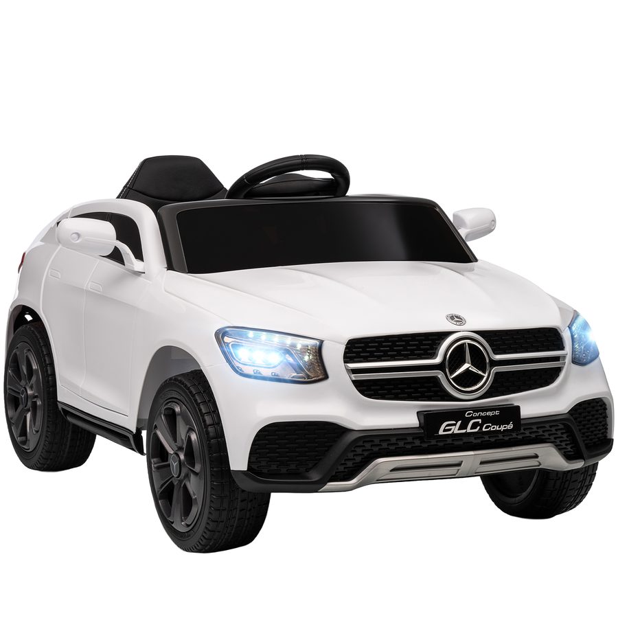 AIYAPLAY Kinder Elektroauto Mercedes-Benz Concept GLC Coupe 12V Kinderauto Elektrisch mit 2,4 GHz Fernbedienung 2 Motor Elektrofahrzeug mit MP3 USB LED Musik Hupe Softstart 3-5 km/h für 3-6 Jahre Weiß   Aosom von AIYAPLAY