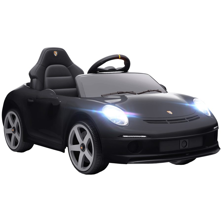 AIYAPLAY Kinder Elektroauto 12V Kinderauto mit 2,4 GHz Fernbedienung, 2 Motor, Kinderfahrzeug mit Softstart, Federungssystem, MP3-Player, Hupe, USB, LED-Leuchten, für 3-5 Jahre, Schwarz   Aosom von AIYAPLAY