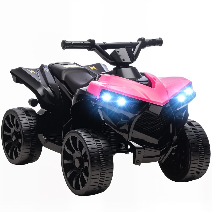 AIYAPLAY Kinder Quad Elektro 6V Kinderquad mit Vorwärts-, Rückwärtsfunktion, Musik, LED-Scheinwerfer, Kinderfahrzeug Elektro-Quad für Kinder von 37-72 Monaten Rosa   Aosom von AIYAPLAY