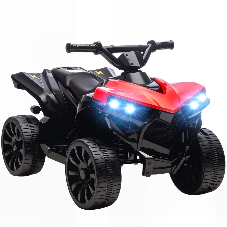 AIYAPLAY Kinder Quad Elektro 6V Kinderquad mit Vorwärts-, Rückwärtsfunktion, Musik, LED-Scheinwerfer, Kinderfahrzeug Elektro-Quad für Kinder von 3-8 Jahren Rot   Aosom von AIYAPLAY