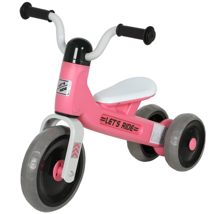 AIYAPLAY Laufrad für Babys 1-3 Jahre bis 20 kg, Kinderfahrrad ohne Pedale, 3 leise Räder, sichere und begrenzte Lenkung, für drinnen und draußen, Rosa   Aosom von AIYAPLAY