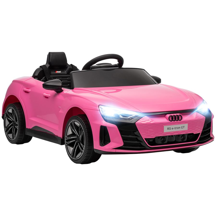HOMCOM Kinder Elektroauto 12V Kinderauto mit 2,4 GHz Fernbedienung, 2 Motor, Kinderfahrzeug mit 4 gefederten Rädern, Hupe, Scheinwerfer, Musik, Sanftstart, Hilfsrad, für 3-5 Jahre, Rosa   Aosom von HOMCOM