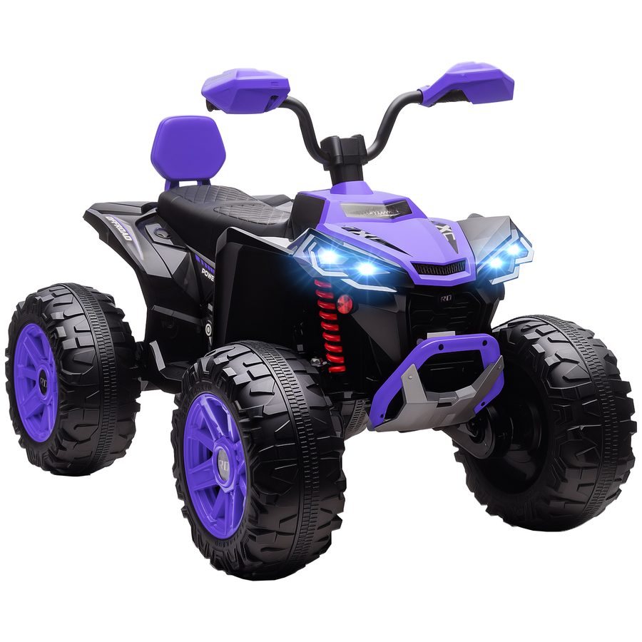 AIYAPLAY 24V Elektro Quad für Kinder, Kinderquad mit Vorwärts-, Rückwärtsfunktion, 4 gefederten Rädern, Scheinwerfer, USB- & MP3-Anschluss, 2 Sitzer Kinderfahrzeug 4-6,5 km/h, für 3-8 Jahre, Lila   Aosom von AIYAPLAY