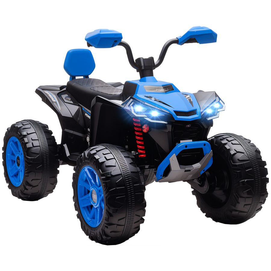 AIYAPLAY 24V Elektro Quad für Kinder, Kinderquad mit Vorwärts-, Rückwärtsfunktion, 4 gefederten Rädern, Scheinwerfer, USB- & MP3-Anschluss, 2 Sitzer Kinderfahrzeug 4-6,5 km/h, für 3-8 Jahre, Blau   Aosom von AIYAPLAY