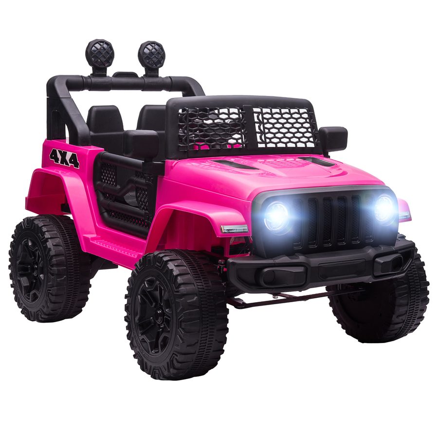 HOMCOM Kinder Elektroauto 12V Elektroauto für Kinder mit 2,4G Fernbedienung 2 x 35W Motor Elektro Kinderauto mit LED Hupe Sicherheitsgurt Stoßdämpfer Kinderfahrzeug für Kinder von 3-6 Jahren Rosa   Aosom von HOMCOM