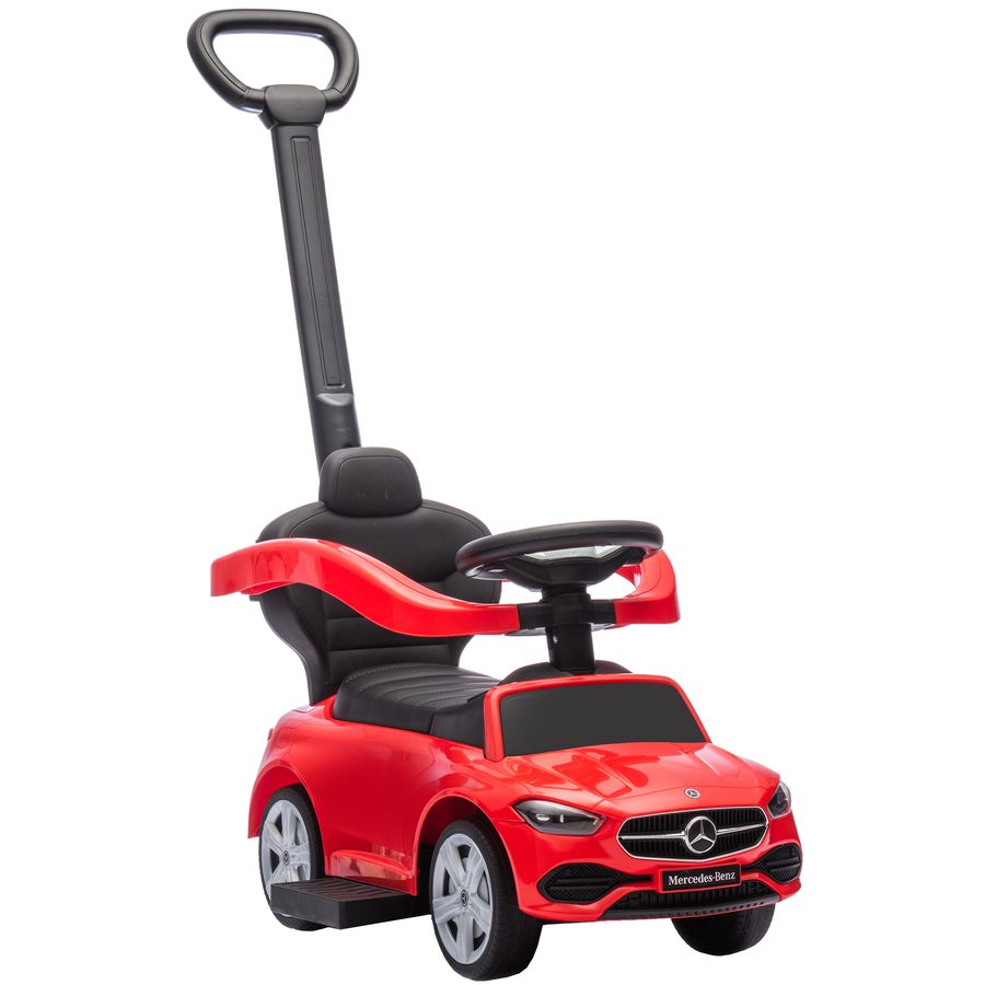 AIYAPLAY Rutschauto mit Schiebstange 2-in-1 Rutschfahrzeug mit abnehmbarem Griff, Sicherheitsgeländer, Stauraum, Hupe & Lenkrad Schiebeauto Kinderfahrzeug Kinderauto für Kinder 1,5-3 Jahre Rot   Aosom von AIYAPLAY