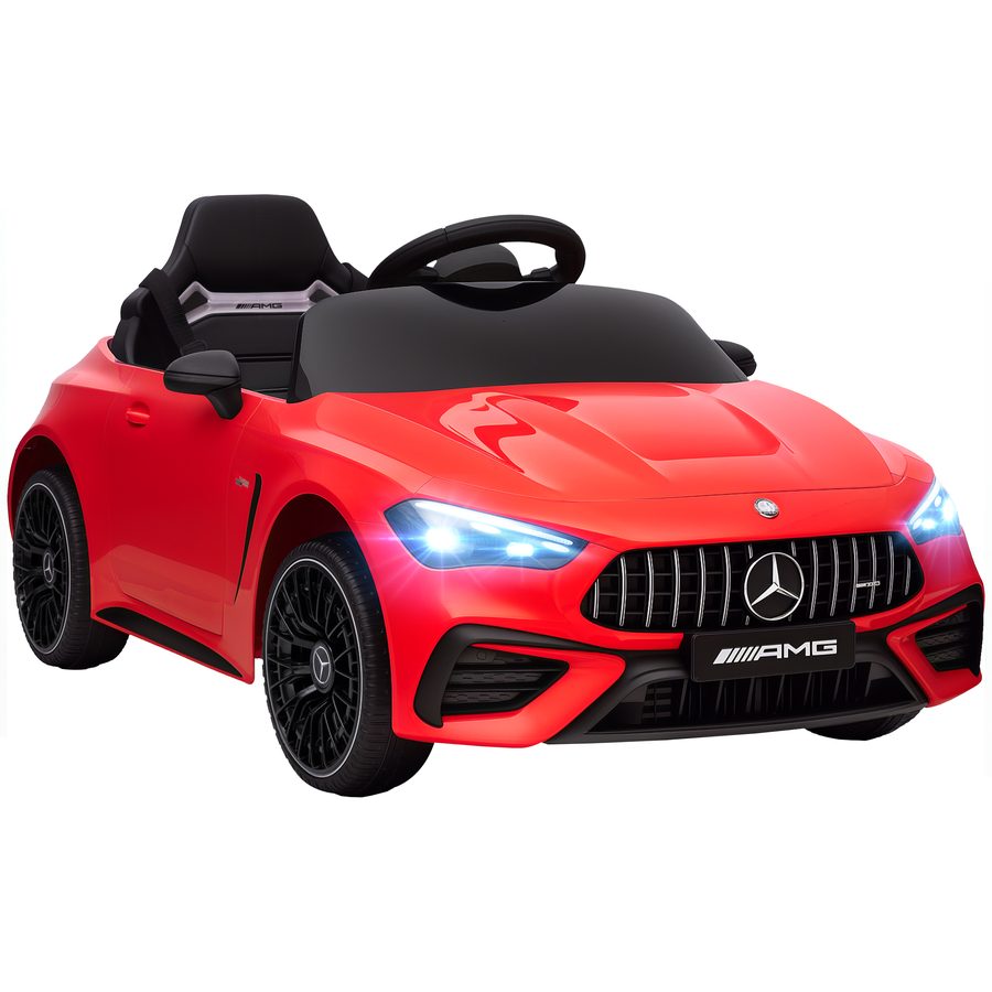 AIYAPLAY Kinder Elektroauto 12V Kinderauto mit 2,4 GHz Fernbedienung, 2 Motoren, Kinderfahrzeug mit Musik, MP3, Sanftem Start/Stopp, Hupe, Federung, LED-Leucht, Hilfsräder für 3-6 Jahre, Rot   Aosom von AIYAPLAY