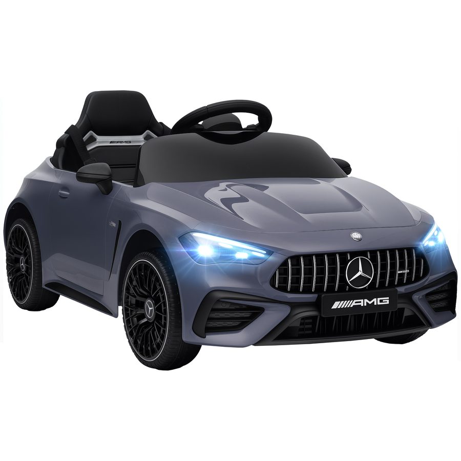 AIYAPLAY Kinder Elektroauto 12V Kinderauto mit 2,4 GHz Fernbedienung, 2 Motoren, Kinderfahrzeug mit Musik, MP3, Sanftem Start/Stopp, Hupe, Federung, LED-Leucht, Hilfsräder für 3-6 Jahre, Grau   Aosom von AIYAPLAY