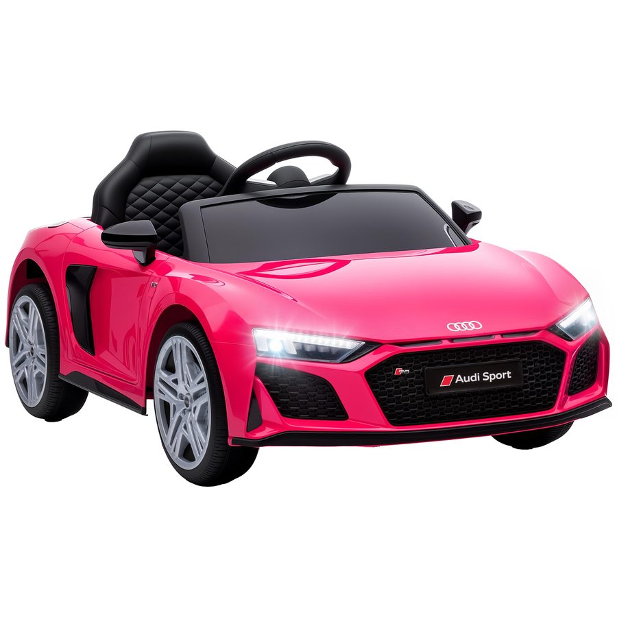 AIYAPLAY Kinder Elektroauto 12V Kinderauto mit Fernbedienung Lithium-Akku 2 Motor Sanftanlauf Hinterradfederung, Kinderfahrzeug mit LED-Scheinwerfern Hupe Musik Sicherheitsgurt für Kinder ab 3 Rosa   Aosom von AIYAPLAY