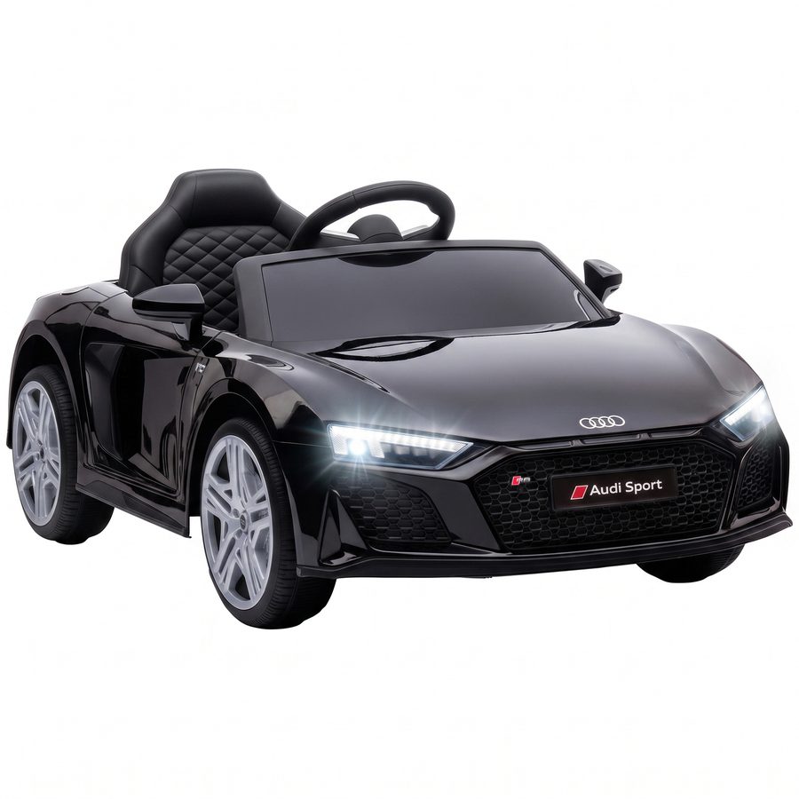AIYAPLAY Kinder Elektroauto 12V Kinderauto mit Fernbedienung Lithium-Akku 2 Motor Sanftanlauf Hinterradfederung, Kinderfahrzeug mit LED-Scheinwerfern Hupe Musik Sicherheitsgurt für Kinder ab 3 Schwarz   Aosom von AIYAPLAY