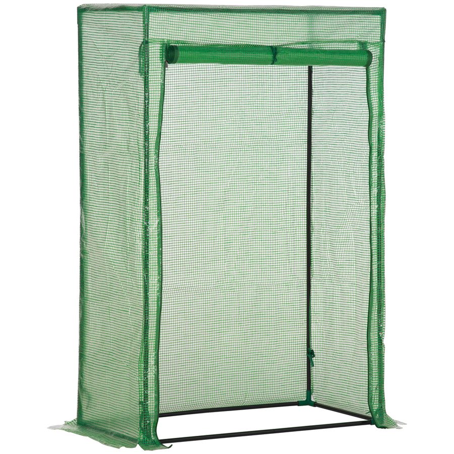 Outsunny Gewächshaus Treibhaus mit aufrollbarer Tür 100x50x150cm aus Stahl und Kunststoff in Grün für Pflanzenpflege und Anzucht   Aosom.de von Outsunny