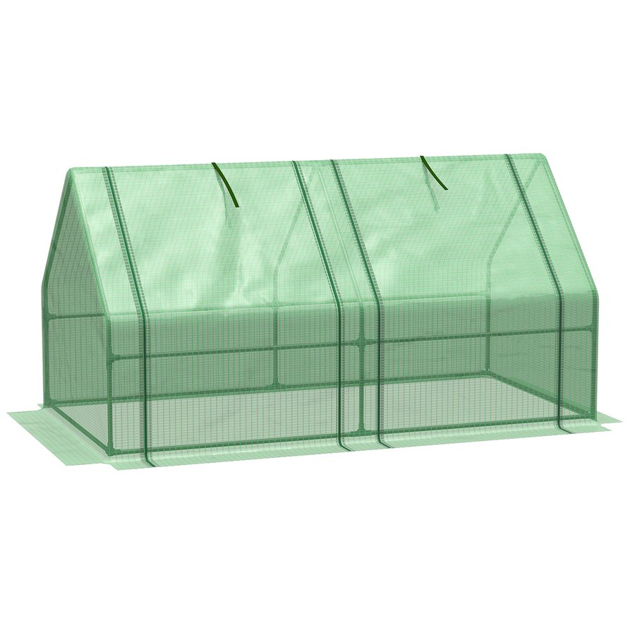 Outsunny Gewächshaus Treibhaus 180x90x90cm für Tomaten & Pflanzen, robust wetterfest Frühbeet in Grün   Aosom.de von Outsunny