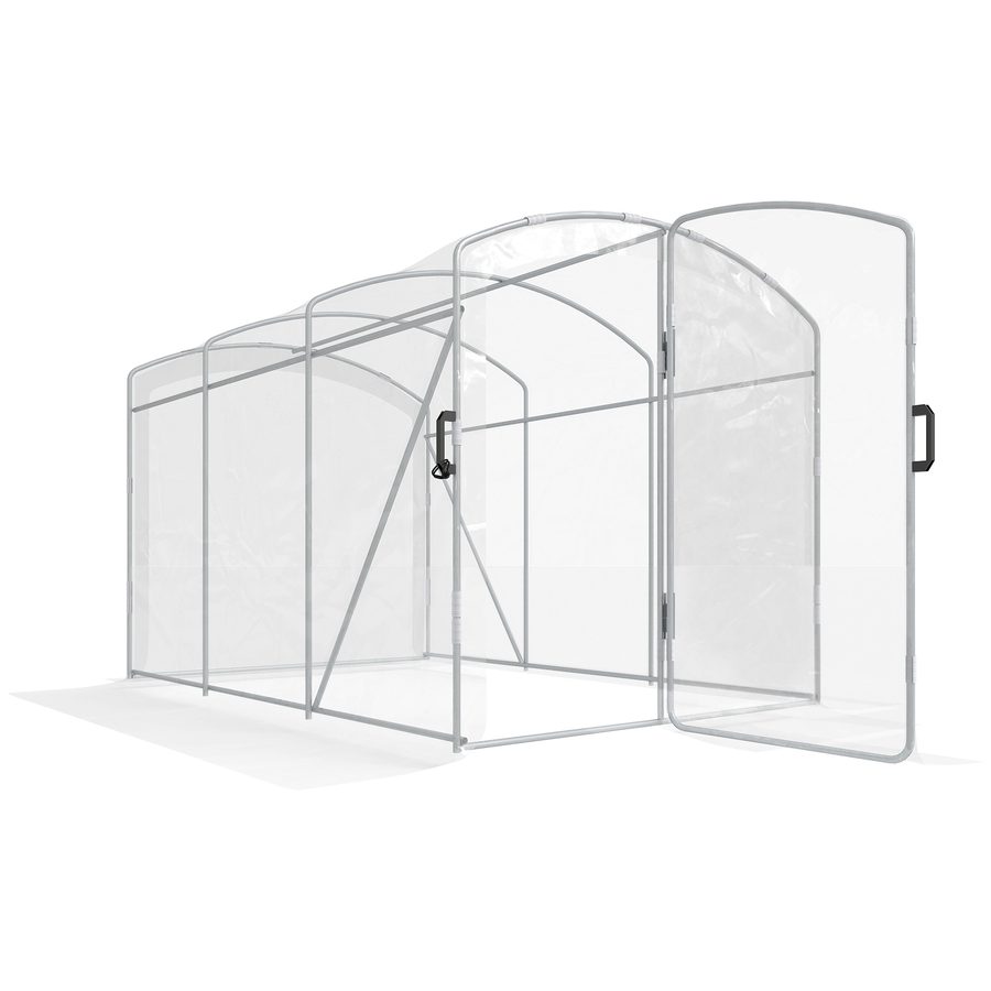Outsunny Foliengewächshaus 3 x 2 x 195 m Tunnel-Gewächshaus winddichtes Tomatenhaus mit 1 Tür für Garten Balkon PE transparent   Aosom.de von Outsunny