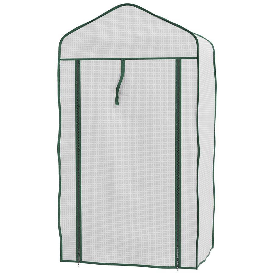 Outsunny Garten-Gewächshaus mit 3 Etagen, Balkon-Gewächshaus, verstärkte PE-Folie, Stahlrahmen, aufrollbare Reißverschlusstür, für Gemüse Pflanzen Blumen, 59 x 39 x 127 cm, weiß   Aosom von Outsunny