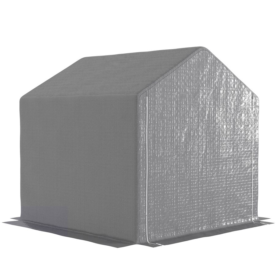 Outsunny Abri de jardin 2 x 2 x 2 m abri vélo extérieur mit feuerverzinktem Stahlrahmen, wasserdicht und UV-beständig, Fahrrad-, Motorrad-, Werkzeuglagerzelt - grau   Aosom von Outsunny