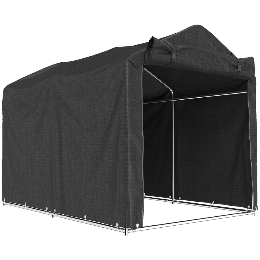 Outsunny Garagenzelt, wasserdicht Zeltgarage mit Rolltür, UV-beständig Fahrradabdeckung Gerätehaus Gerätezelt, Foliengerätehaus Fahradgarage für Terrasse, Garten, 220 x 157 x 165 cm Schwarz   Aosom von Outsunny