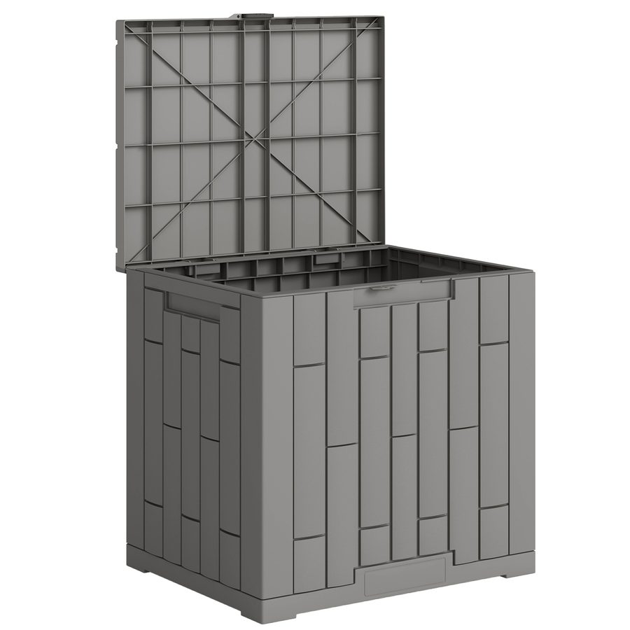 Outsunny Aufbewahrungsbox für außen, 114 l, wasser- und UV-beständig, mit Schloss für Garten, Terrasse, Innenhof, 56x44x54 cm, Grau   Aosom von Outsunny