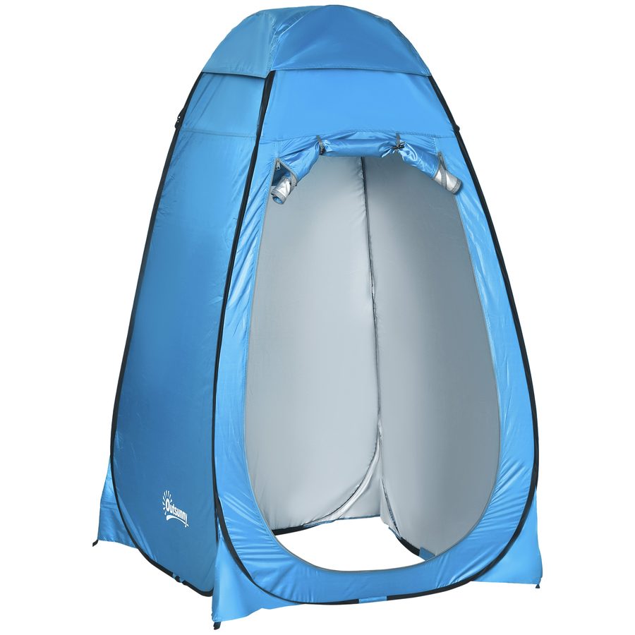 Outsunny Pop up Toilettenzelt  Mobiles Camping Duschzelt, Umkleidezelt mit Duschkabine, Wasserfest, Polyester, Blau, 120x120x190cm  Aosom von Outsunny