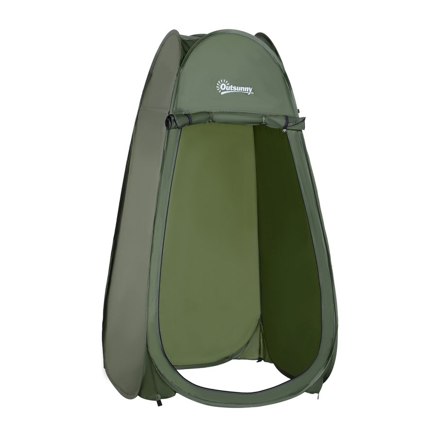 Outsunny Popup-Duschkabine mit schnellem Öffnungs- und -Schließsystem, sofortiges Umkleidekabinett für Camping, aus grünem Polyester   Aosom von Outsunny