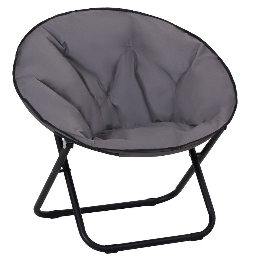 Outsunny Klappstuhl Faltbarer Campingstuhl Polstersessel Metall Oxfordstoff Grau 80x80x75 cm für Garten und Outdoor Aktivitäten   Aosom.de von Outsunny