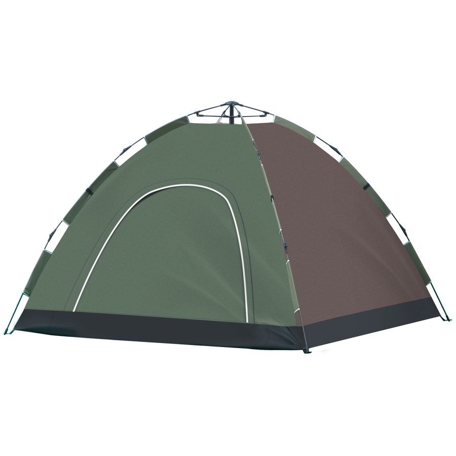Outsunny Pop-Up Campingzelt für 4 Personen, Strandzelt mit Tragetasche, Lampenhaken und Aufbewahrungstaschen, UV-Schutz, 210x210x135 cm   Aosom von Outsunny