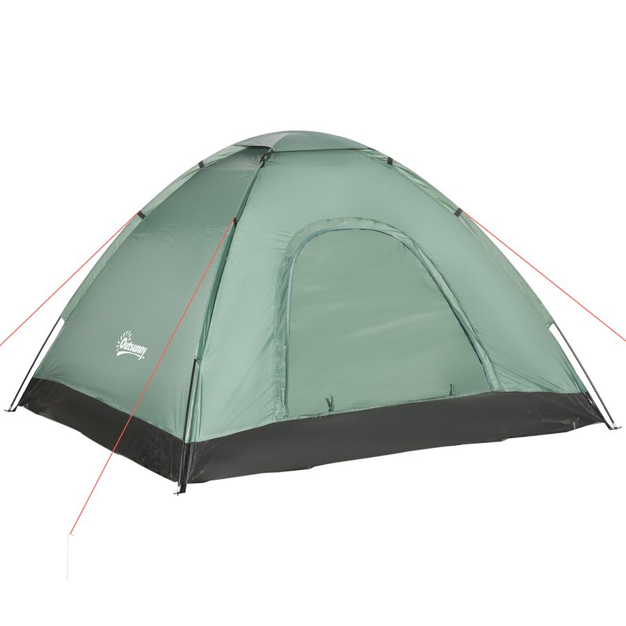 Outsunny Kuppelzelt für 2 Personen leicht, stabil wasserdicht Familienzelt mit Tür&Fenster Packtasche, Haken, Campingzelt mit 2000mm Wassersäule Zelt für Camping Reise Trekking Garten   Aosom von Outsunny