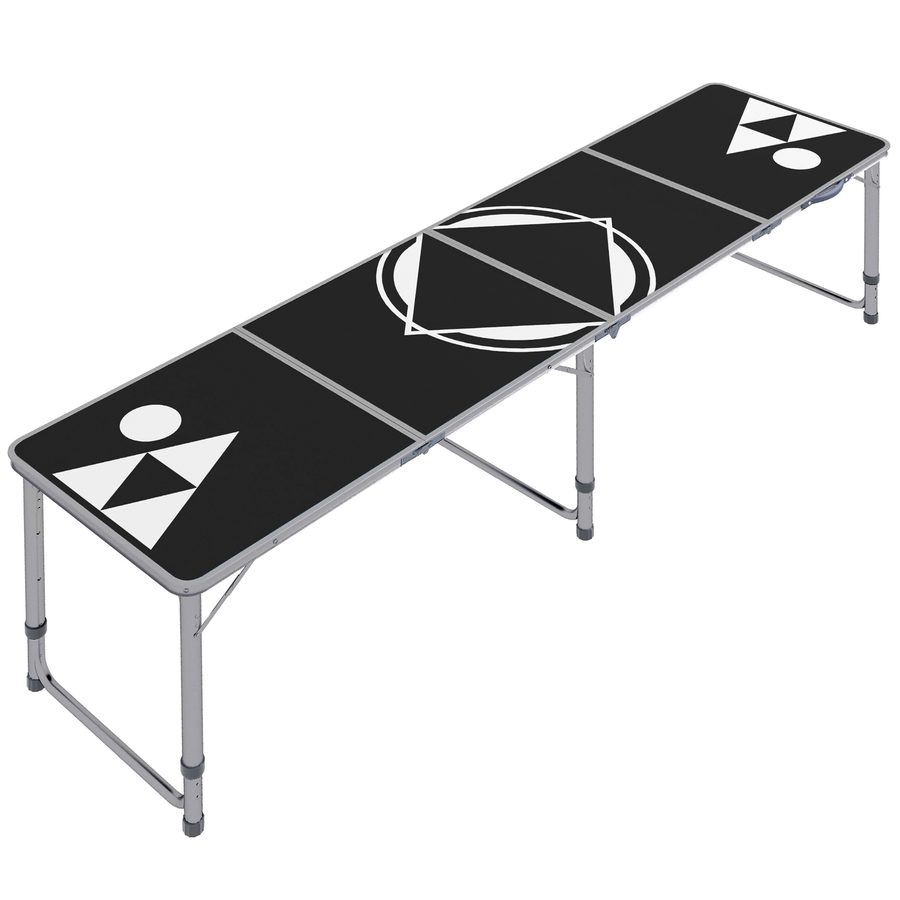 Outsunny Bierpong Tisch klappbar 240 x 60 cm höhenverstellbar Campingtisch Reisetisch für Garten Balkon Aluminium Schwarz   Aosom.de von Outsunny