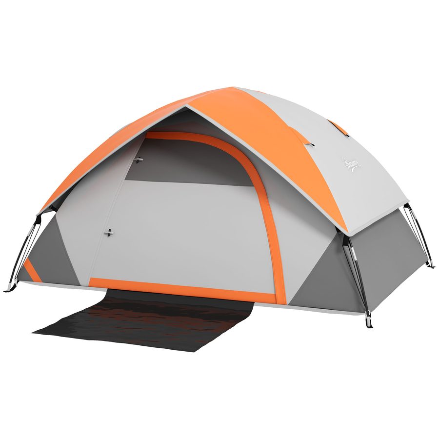 Outsunny Kuppelzelt für 2 Personen leicht, stabil wasserdicht Familienzelt mit Tür&Fenster Packtasche, Haken, Campingzelt mit 3000mm Wassersäule Zelt für Camping Reise Trekking Garten   Aosom von Outsunny