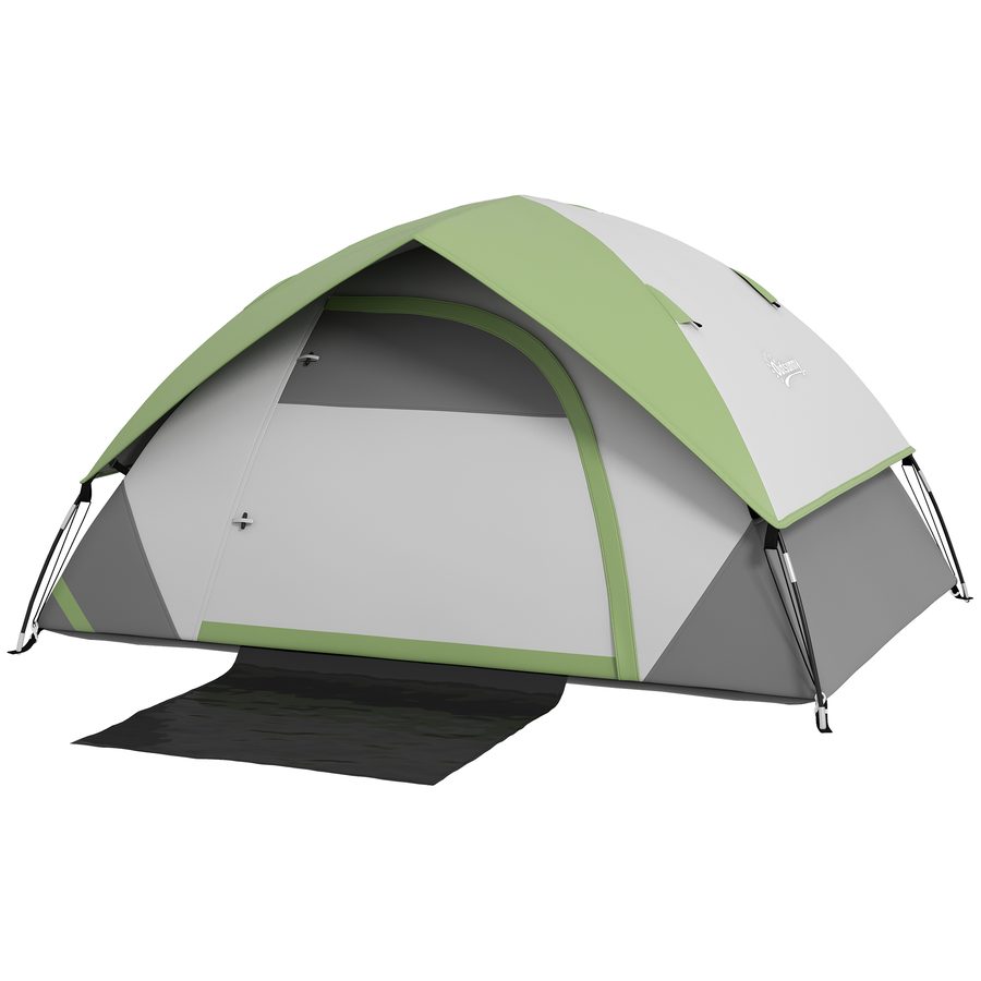 Outsunny Kuppelzelt für 2 Personen leicht, stabil wasserdicht Familienzelt mit Tür&Fenster Packtasche, Haken, Campingzelt mit 3000mm Wassersäule Zelt für Camping Reise Trekking Garten   Aosom von Outsunny