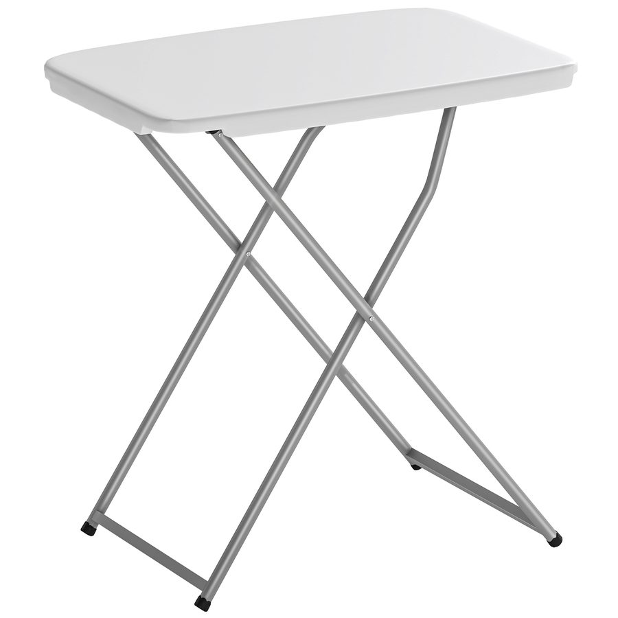Outsunny Klappbarer Campingtisch, 75x50x73,5 cm – Tragbarer Klapptisch mit 5-facher Höhenverstellung, HDPE-Tischplatte & Metallgestell, für Camping, Wandern, Strand, Weiß   Aosom von Outsunny