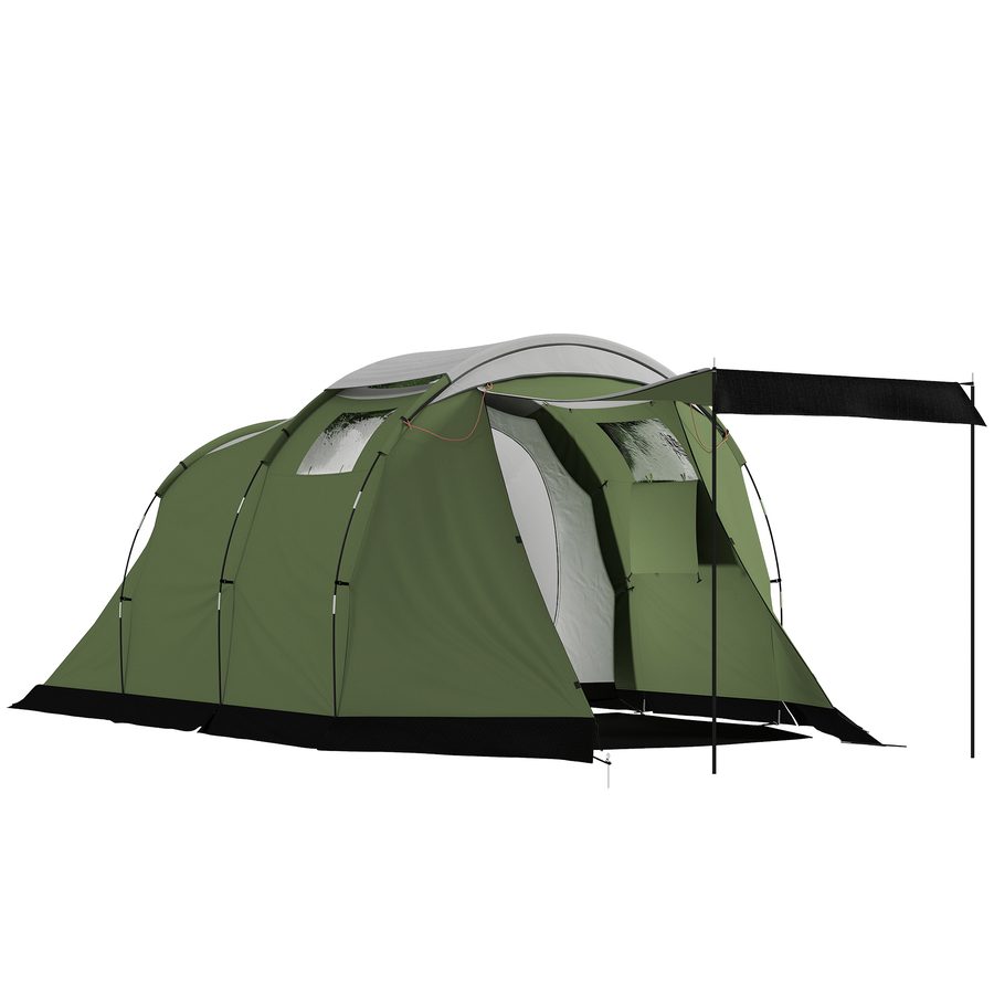 Outsunny Campingzelt für 3-4 Personen stabil wasserdicht Familienzelt mit Schlafkabine Vorraum Wohnbereich Kuppelzelt mit 3000mm Wassersäule Tunnelzelt Zelt für Camping Reise, Grün   Aosom von Outsunny