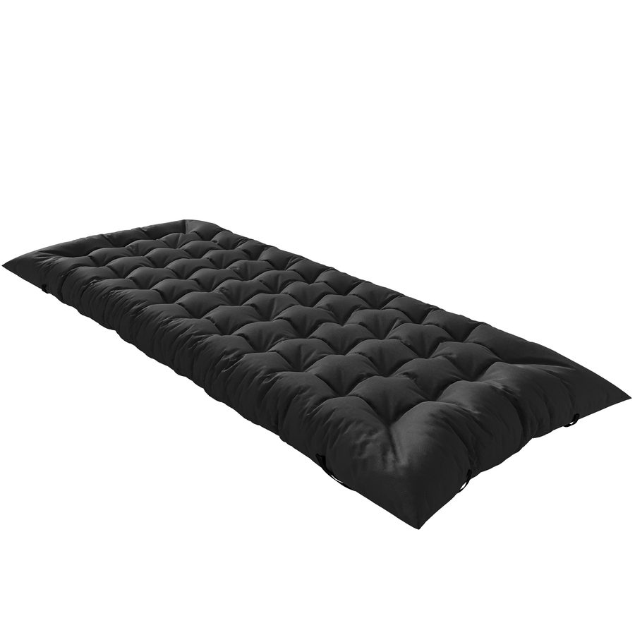 Outsunny Faltbare Campingmatte, tragbare Campingauflage mit Gurten, rutschfest, 8 cm Dicke, für Campingbett, Zelt, Reisen, Schwarz   Aosom von Outsunny