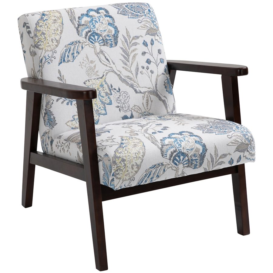 HOMCOM Sessel mit Armlehnen und gepolstertem Sitz aus Holz und atmungsaktivem Stoff für Zuhause und Büro, Blumendesign, 68,5x78,5x75cm   Aosom von HOMCOM