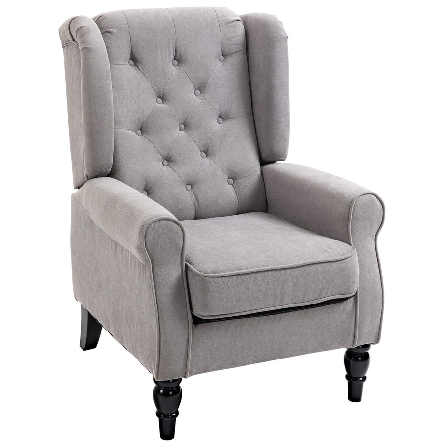 HOMCOM Sessel hohe Rückenlehne, bis 160kg belastbar, Einzelsessel Wohnzimmer, gemütliche Ohrensessel, Grau   Aosom.de von HOMCOM