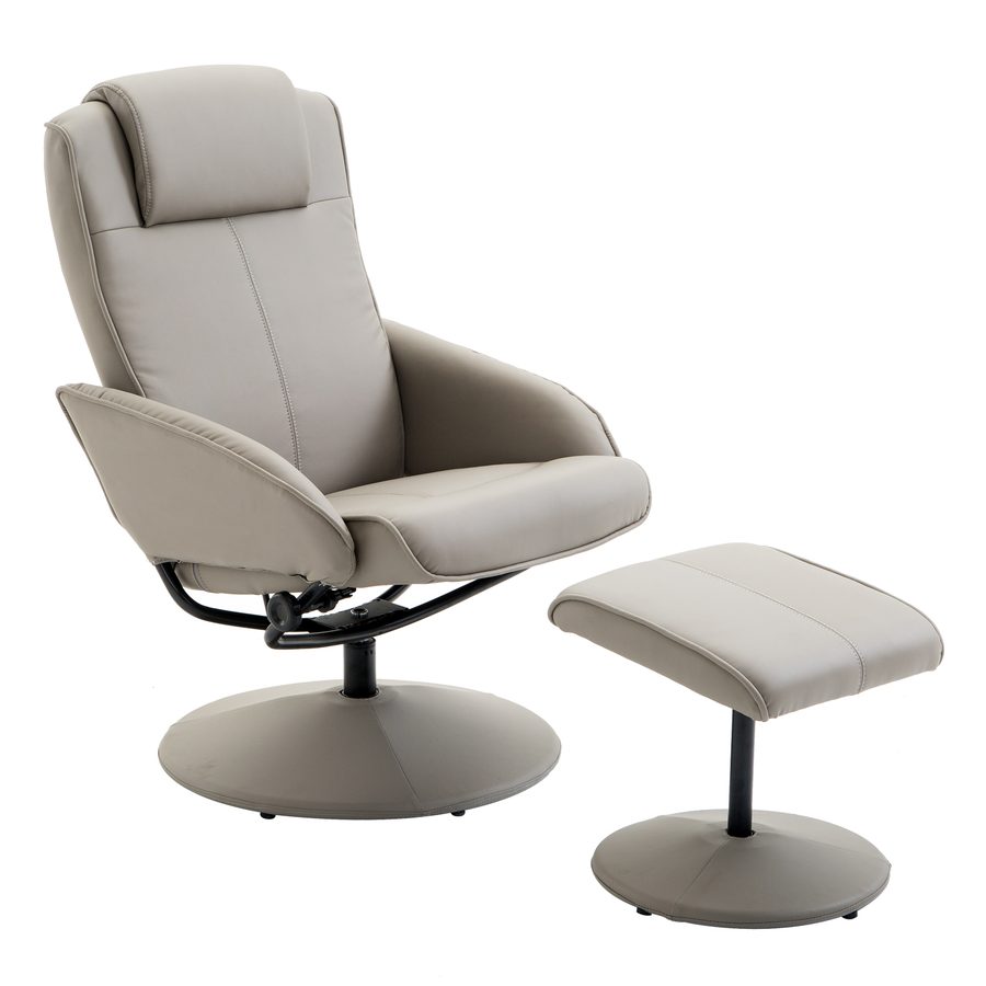 HOMCOM Relaxsessel Fernsehsessel 360° drehbar mit Fußstütze in Grau, L78 × B71 × H101 cm, bequemer Armsessel für Wohnzimmer   Aosom.de von HOMCOM