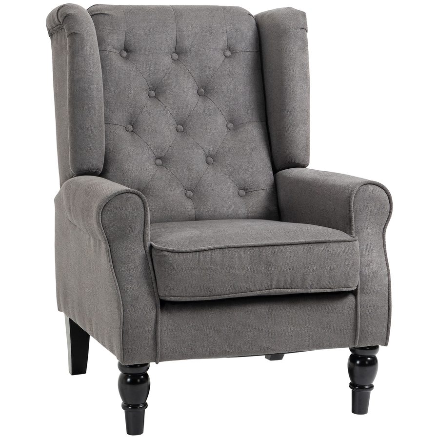 HOMCOM bequemer Lesesessel, bis 160kg belastbar, Einzelsessel Wohnzimmer, Dunkelgrau   Aosom.de von HOMCOM