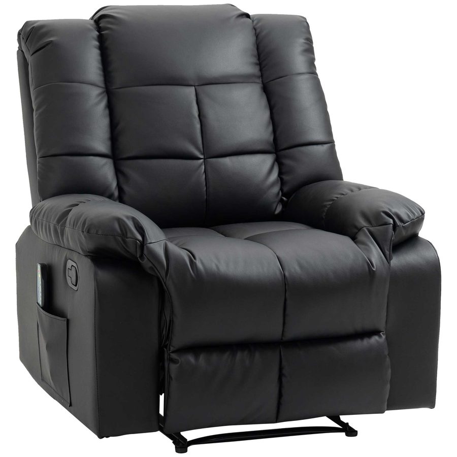 HOMCOM Relaxsessel Kunstleder, Belastbarkeit 160 kg, stressless Sessel elektrisch, Schwarz   Aosom.de von HOMCOM