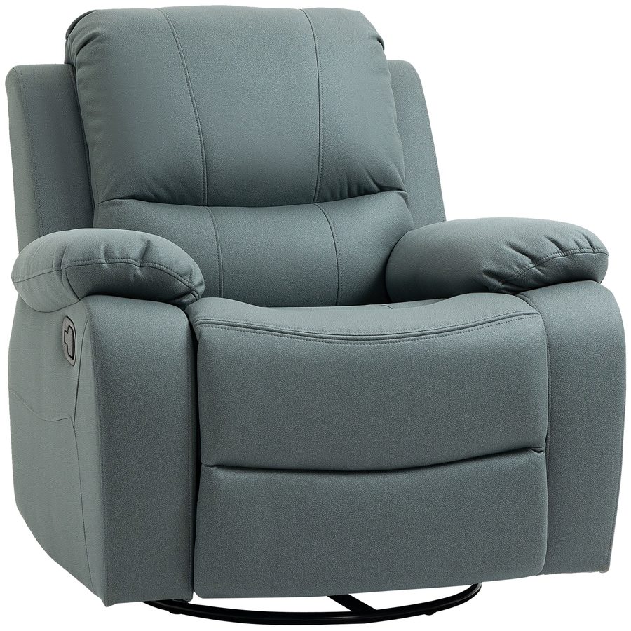 HOMCOM drehbarer Fernsehsessel, 135° neigbar, belastbar bis 150 kg, Liegesessel mit Fußstütze für Wohnzimmer & Schlafzimmer, Polyester, Grün   Aosom.de von HOMCOM