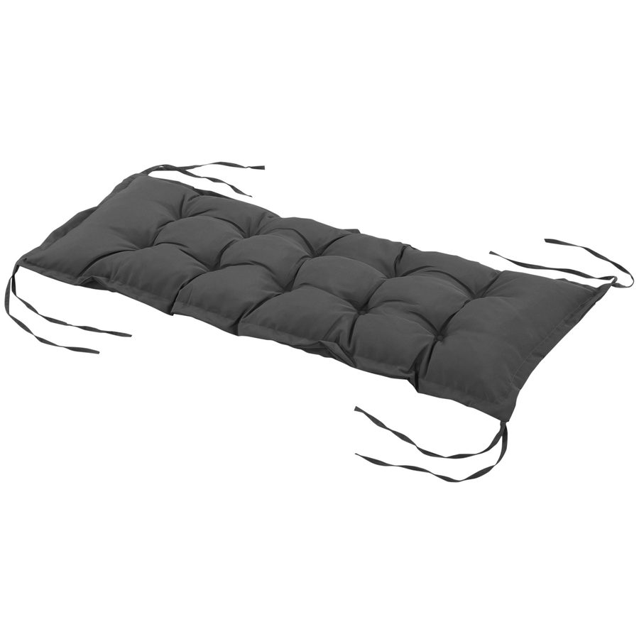 Outsunny Sitzkissen 100x40 cm Stuhlkissen mit Bindebänder, 10cm dick Polsterauflage, waschbar Sitzpolster für Haus, Garten, Sofa, Stühle, Dunkelgrau   Aosom von Outsunny